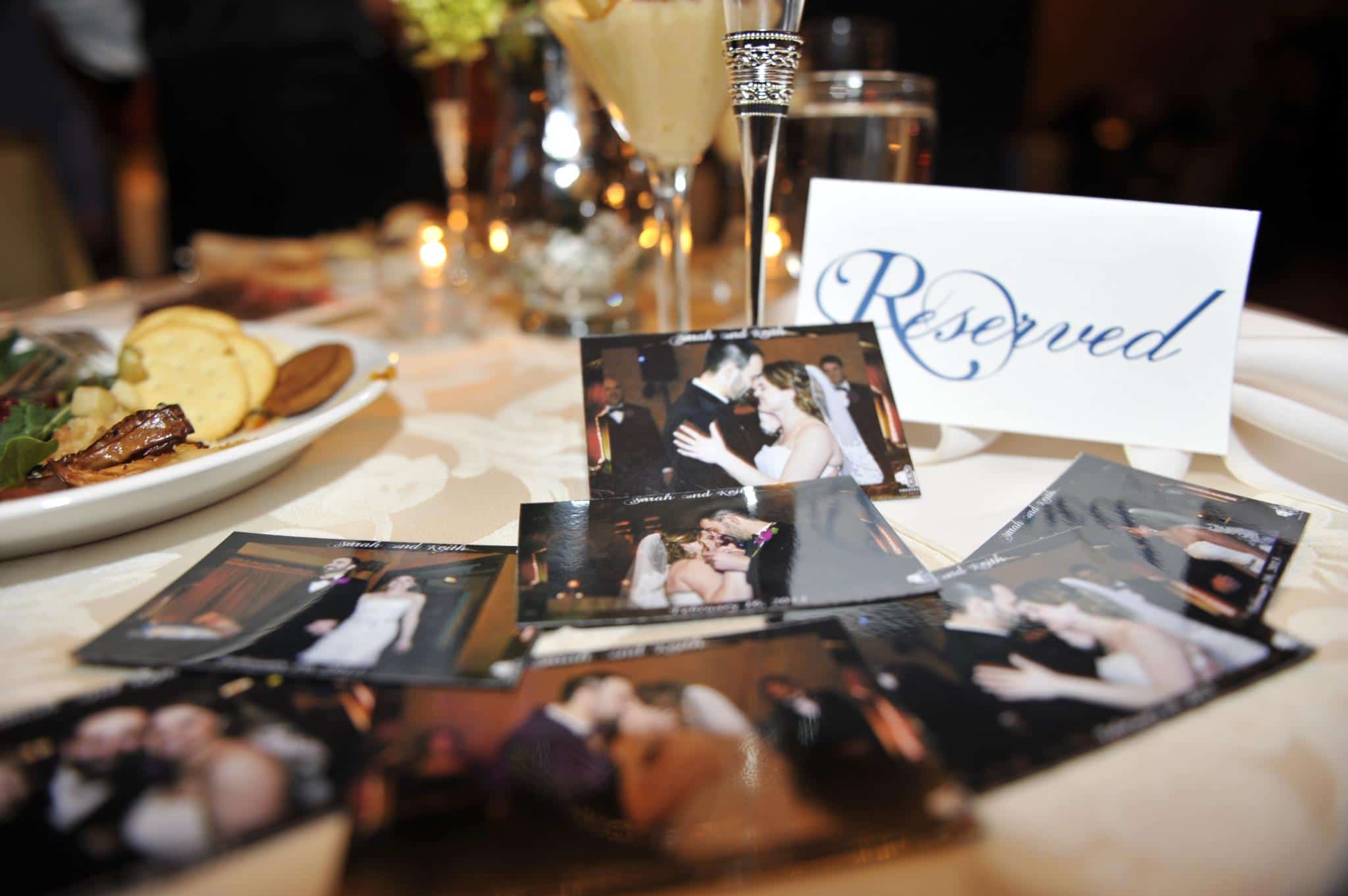 mag-nificent prints of a bride and groom on a table