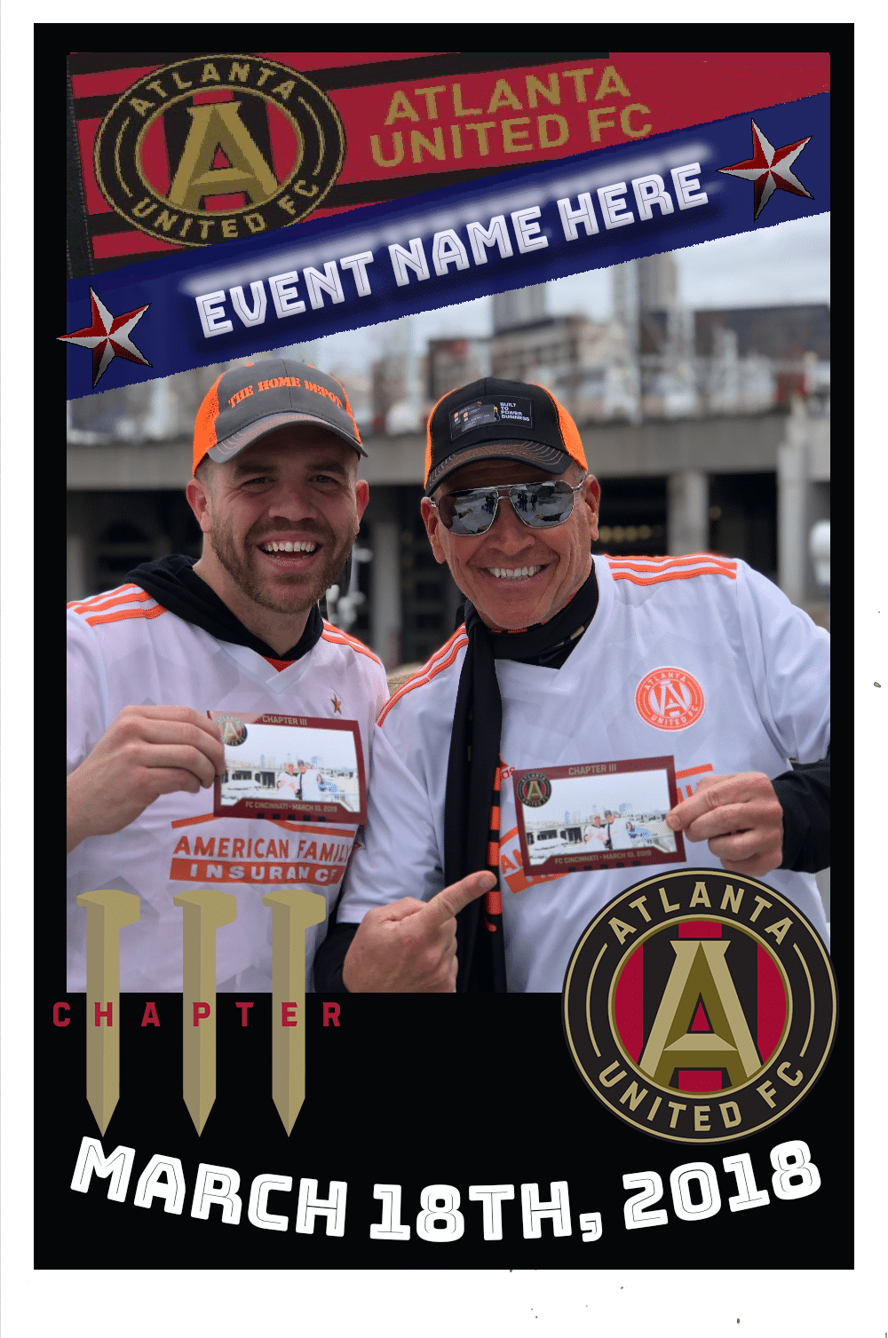 Mag-nificent trading card featuring two men in soccer jerseys.